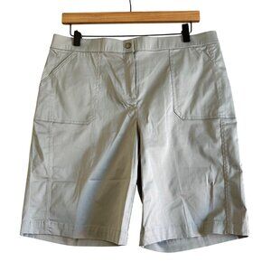 Chicos Weekends By Chicos  Womens Sz M Silver Sky Bermuda Shorts Short